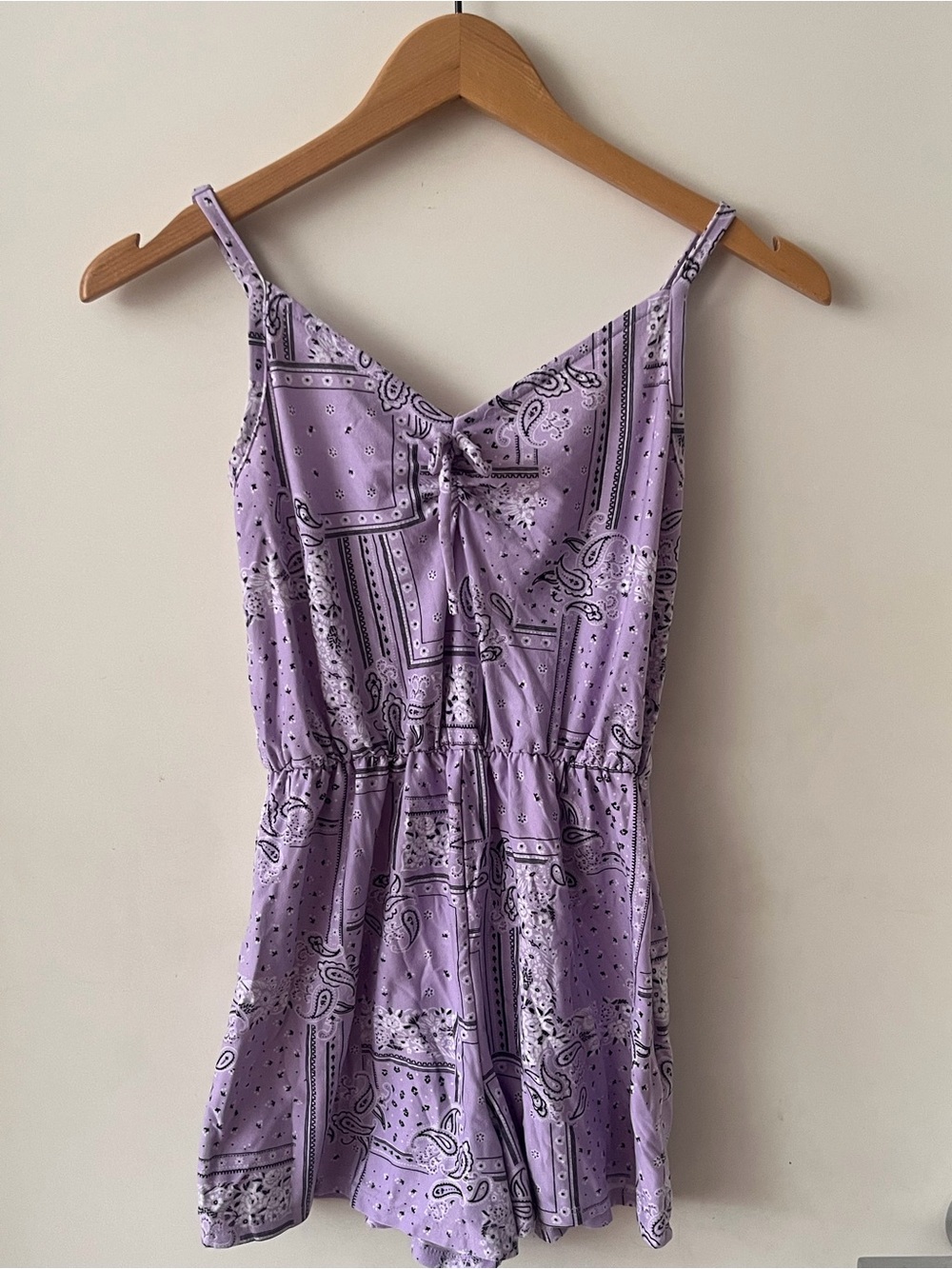 Lavender Bandana Print Romper